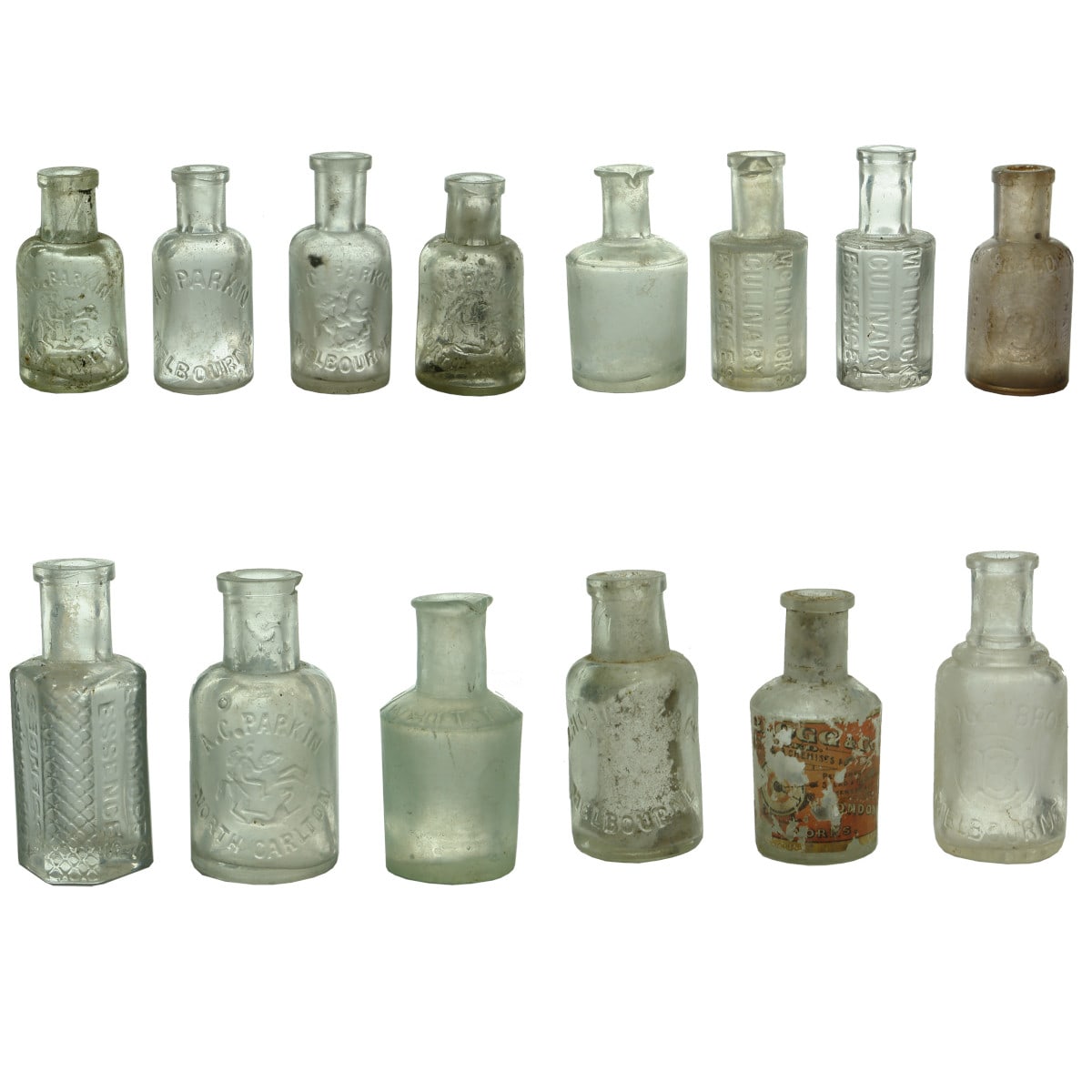 14 Essence Bottles: McLintocks; Bloggs; Lewis & Whittys; Parkin and more.