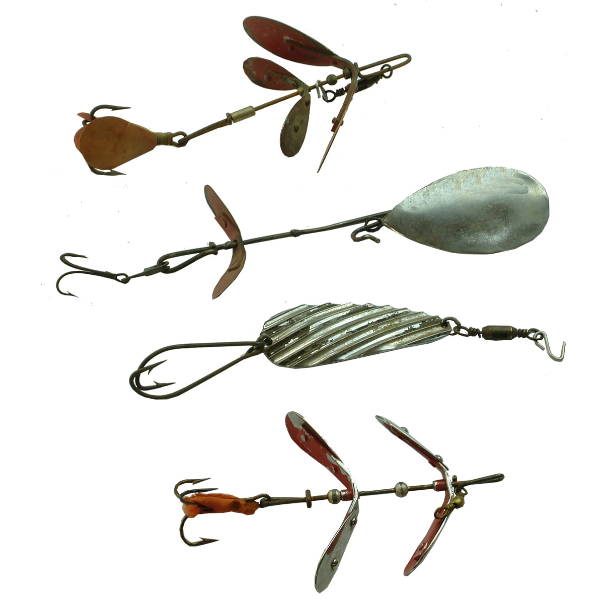 Fishing. Four large vintage fishing lures.