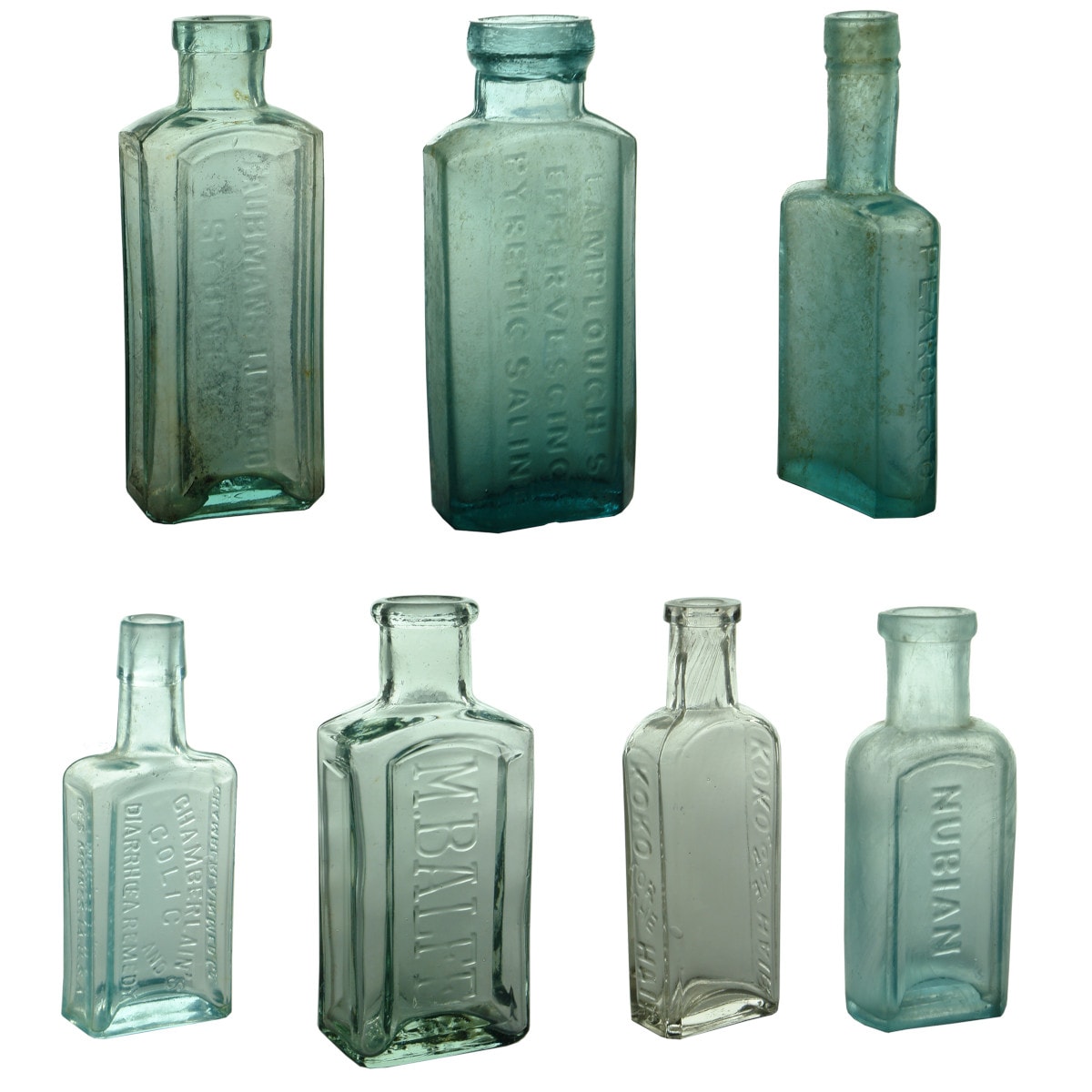 Bottles: Taubman's Limited, Sydney; Lamplough's Effervescing Pyretic Saline; Pearce & Co; Chamberlain's Colic and Diarrhoea Remedy; M. Balfe; small Koko for the hair; Nubian.