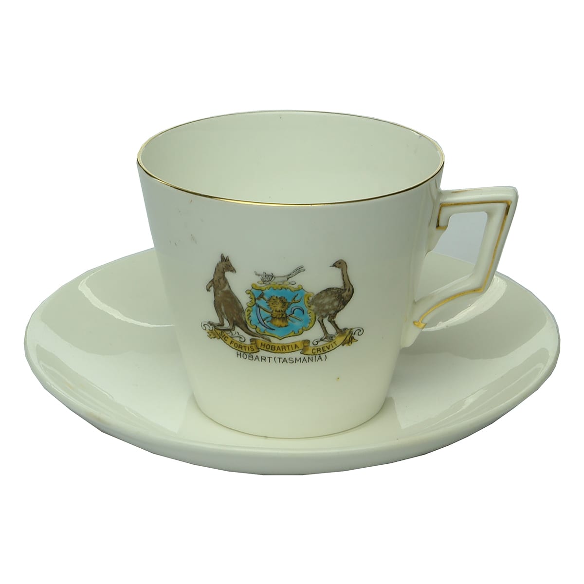 Commemorative Cup & Saucer. Hobart Tasmania. (Saucer plain). Shelley China.