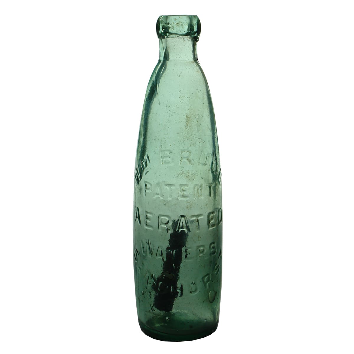 Stick Bottle. Bruce, Sandhurst. Aqua. 10 oz. (Bendigo, Victoria)