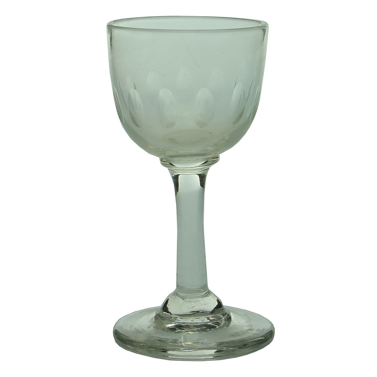 Early Glass. Victorian Hand Blown Facet Cut Port Sherry Glass.