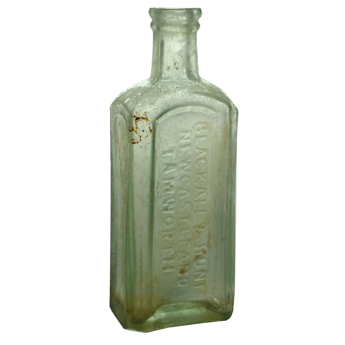 Chemist. Blackall & Hunt, Newcastle and Tamworth. Aqua.  4 oz. (New South Wales)