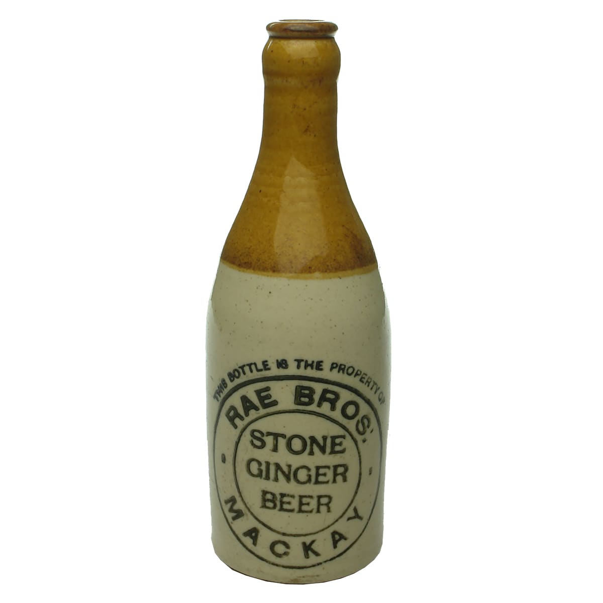 Ginger Beer. Rae Bros., Mackay. Crown Seal. Champagne. Tan Top. (Queensland)