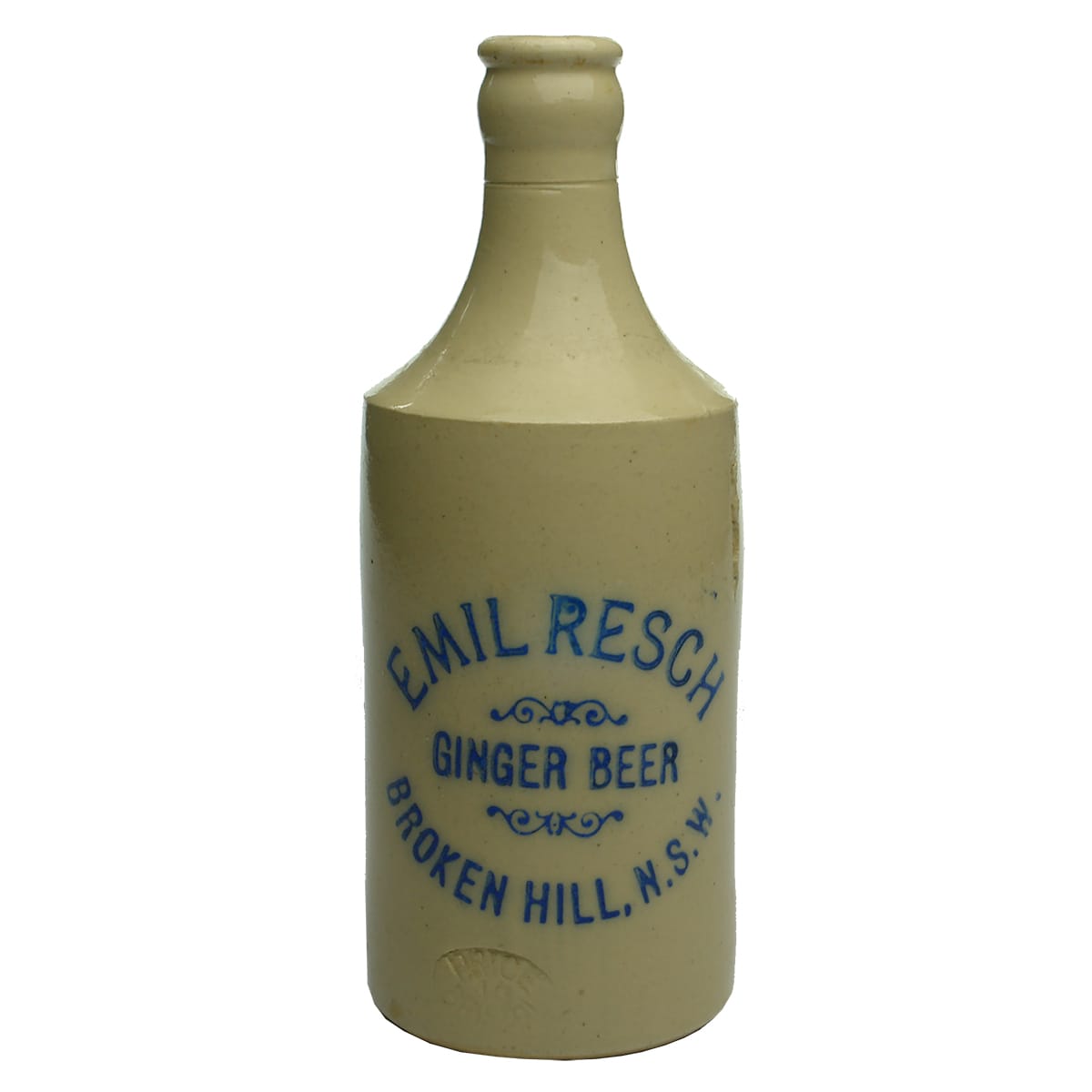 Ginger Beer. Emil Resch, Broken Hill. Crown Seal. Dump. Blue Print. (New South Wales)