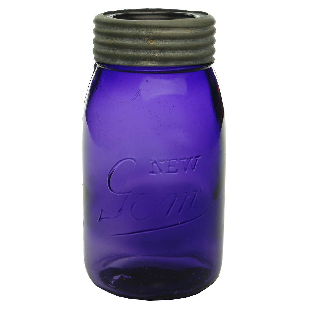 Fruit Jar. New Gem. Dark Purple. Quart.