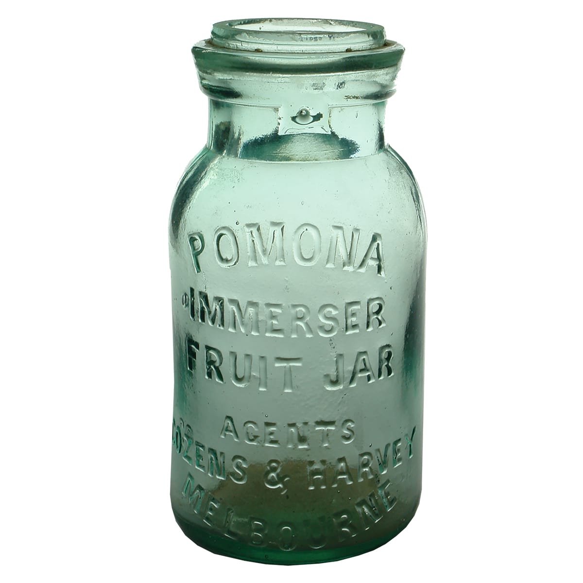 Fruit Jar. Pomona Immerser. Cozens & Harvey, Melbourne. Quart. (Victoria)