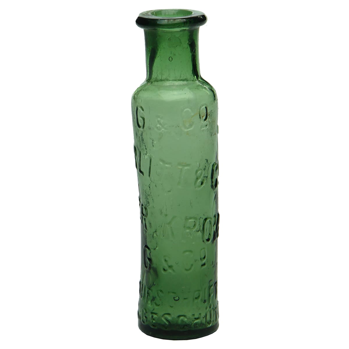 Medicine. Gurlitt & Co. Altona Drops. (Different brand to any we've sold before). Green. 1 oz.