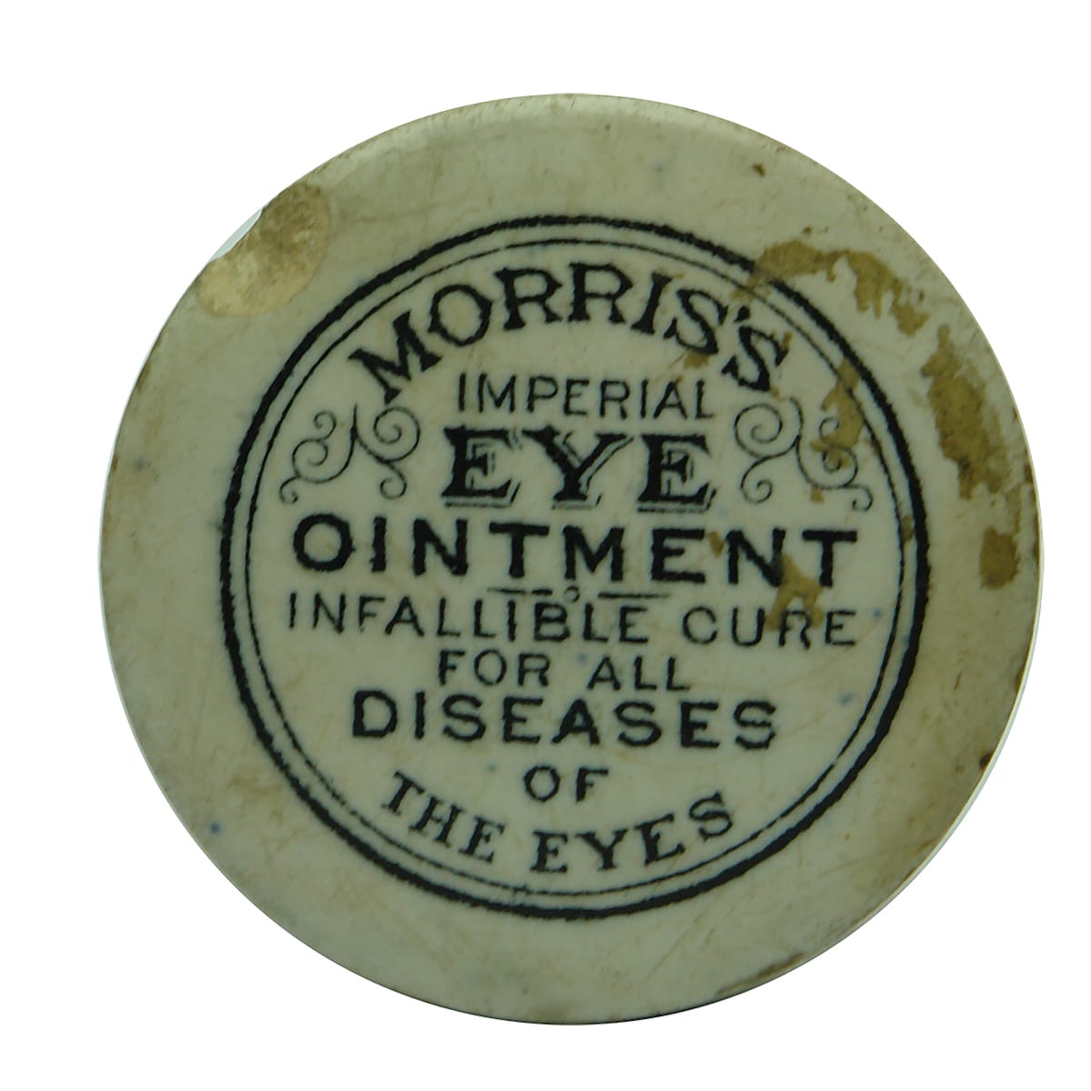 Pot Lid. Morris's Eye Ointment. Small. (Victoria)