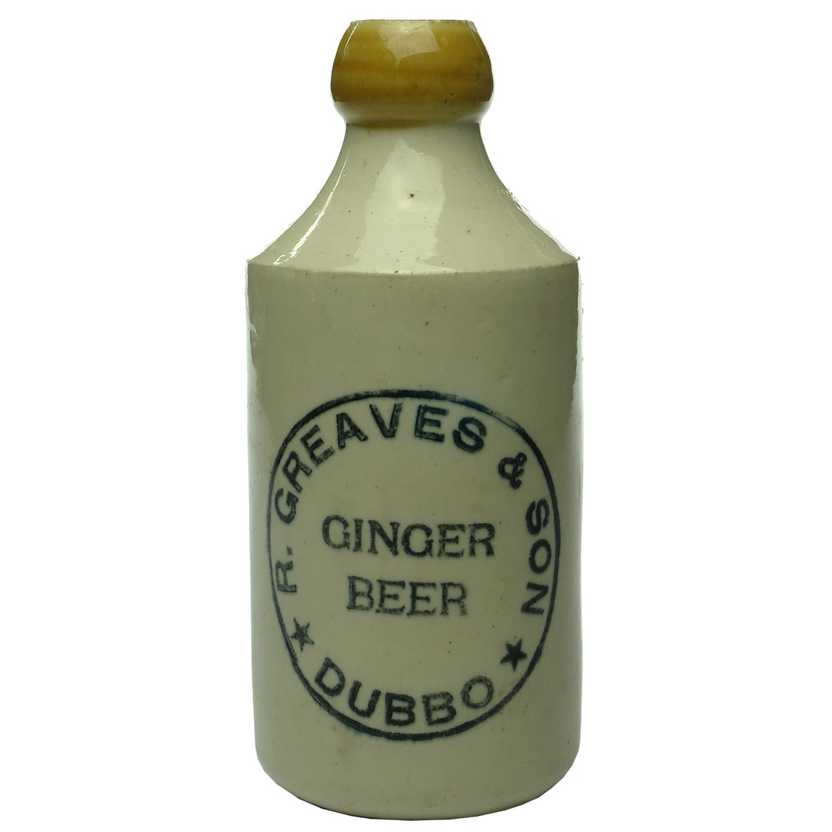 Ginger Beer. Greaves & Son, Dubbo. Tan Lip. Dump. (New South Wales)