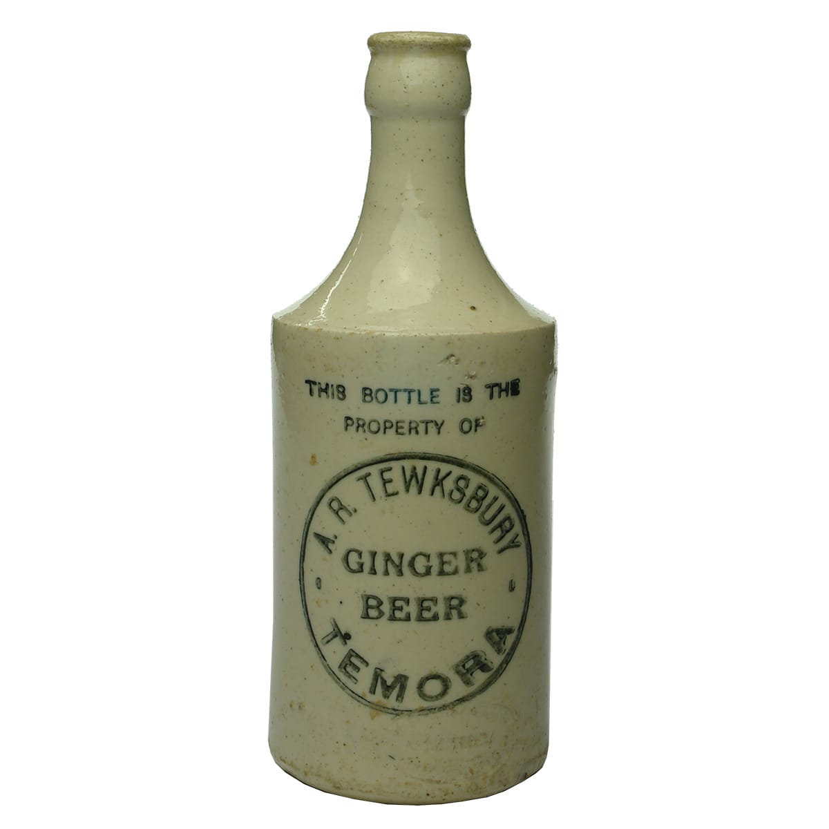 Ginger Beer. Tewksbury, Temora. Crown Seal. Dump. All White. (New South Wales)