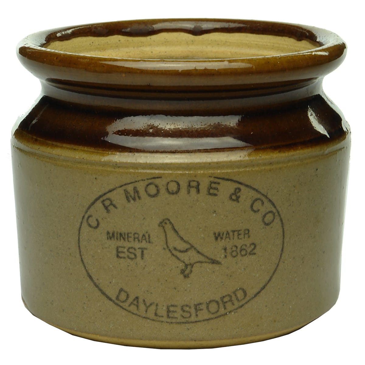 Jar. C. R. Moore & Co, Daylesford. Small Jar. (Victoria)