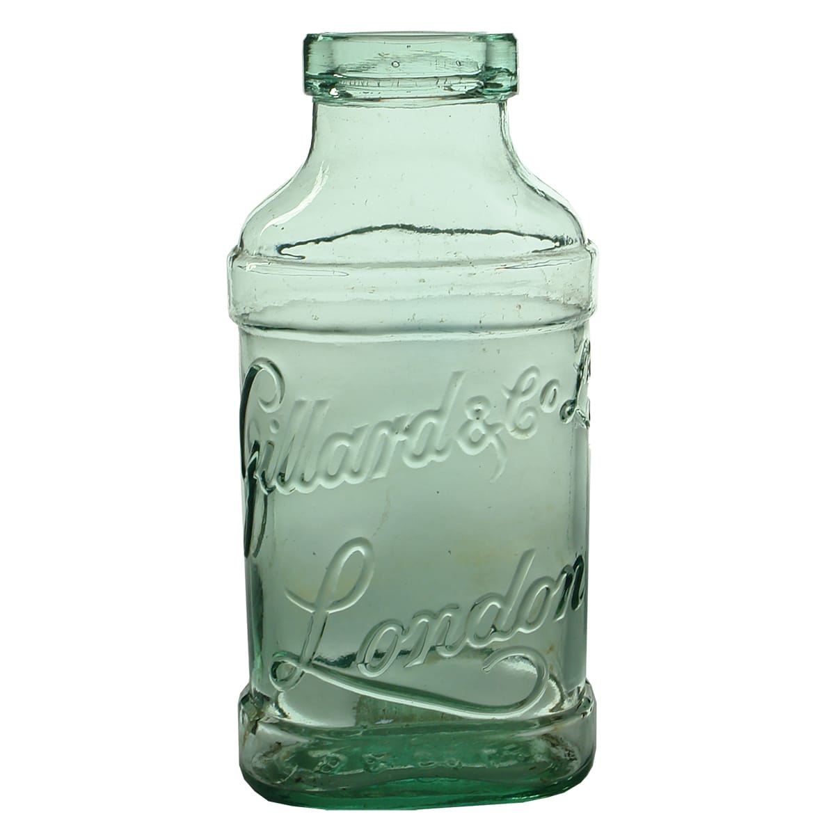 Pickle. Gillard & Co Ltd, London. Aqua. Half Pint.