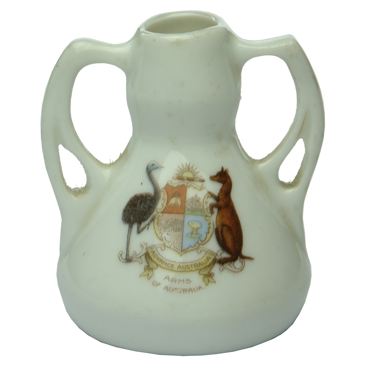 Commemorative small vase. Arms of Australia.