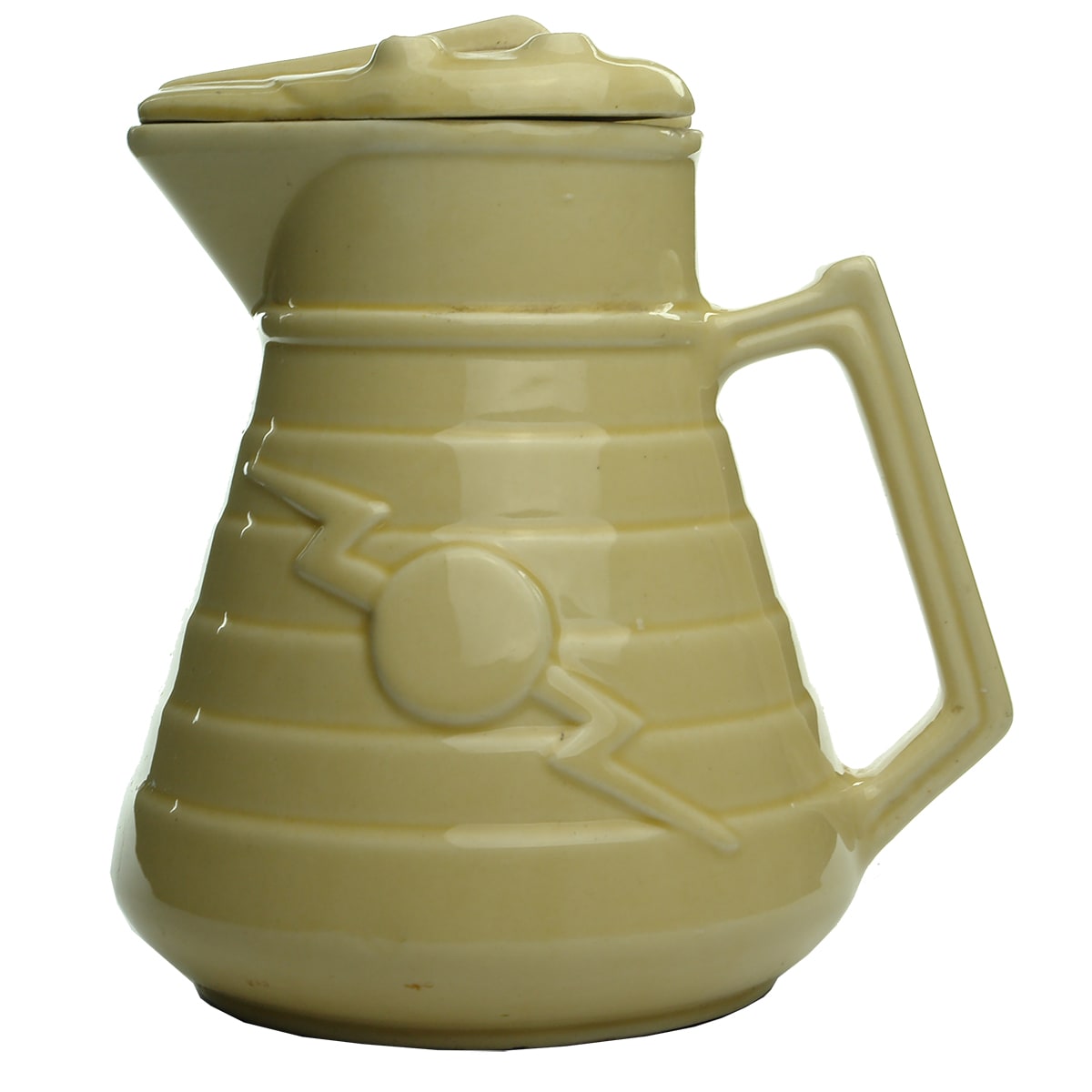 Pottery. Twylite lightning bolt ceramic electric jug. Cream. (Melbourne, Victoria)