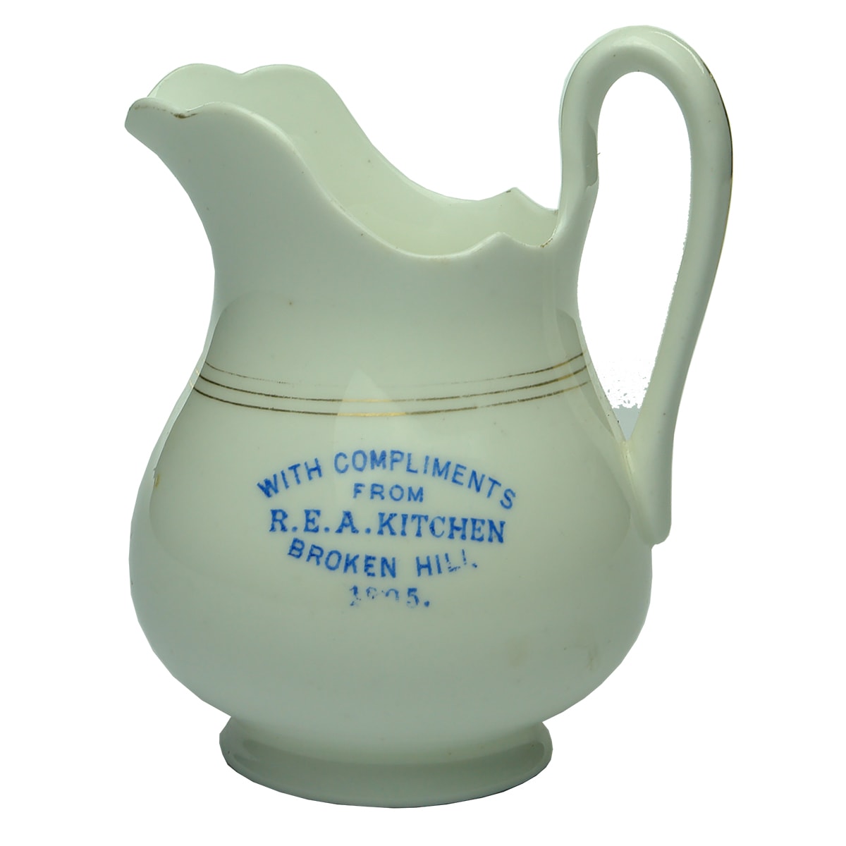 Jug. R. E. A. Kitchen, Broken Hill, 1905. (New South Wales)