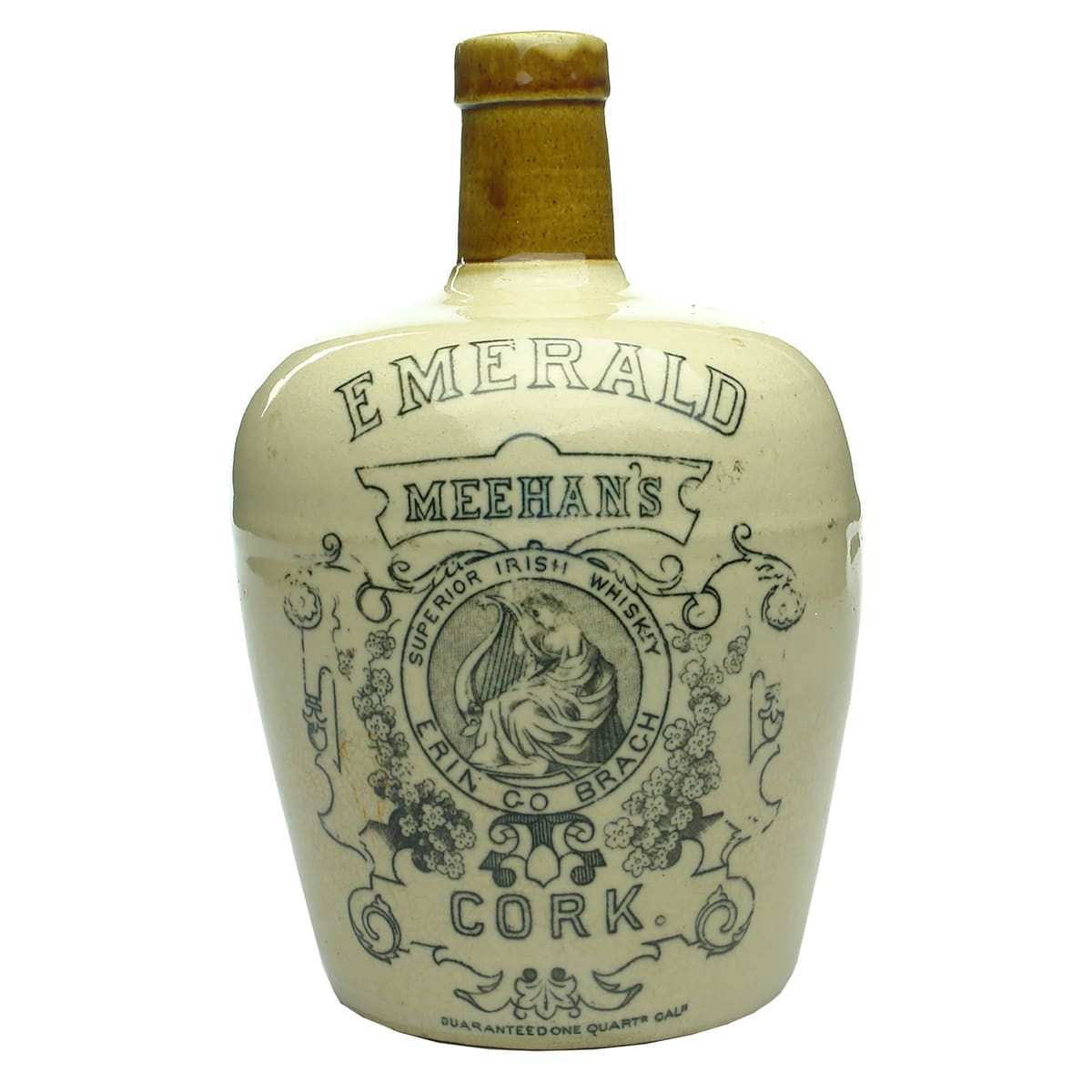 Whisky Jug. Meehan's Superior Irish Whiskey, Cork. 1 Quart.