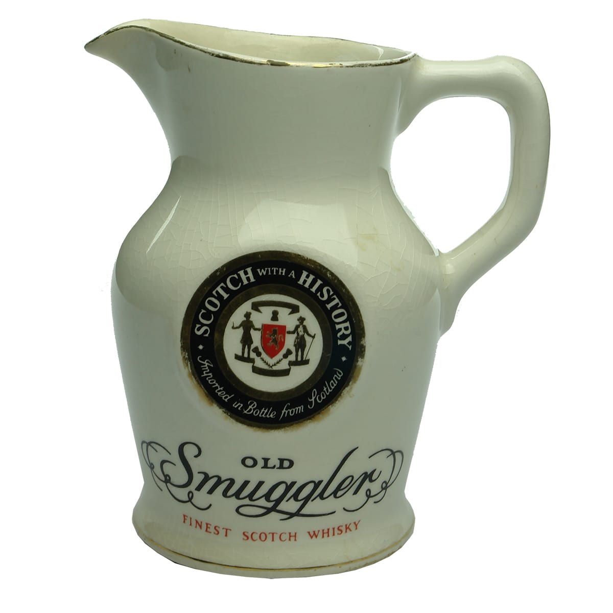 Advertising Water Jug. Old Smuggler Scotch Whisky.