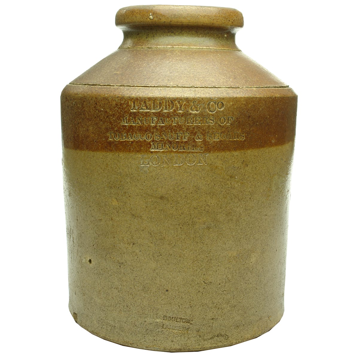 Stoneware Jar. Taddy & Co, London. Impressed. Doulton Lambeth.