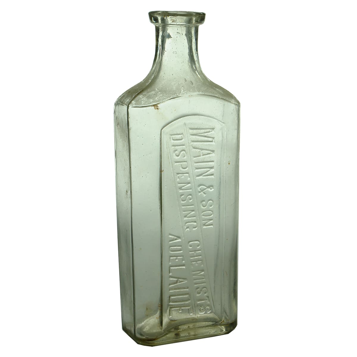 Chemist. Main & Son, Adelaide. Clear. 8 oz. (South Australia)