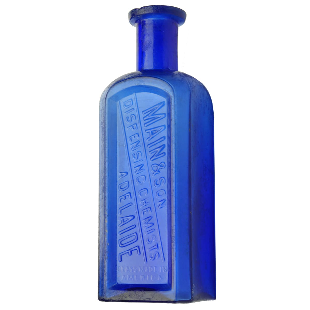 Chemist Poison. Main & Son, Adelaide. Cobalt Blue. 5 oz. (South Australia)