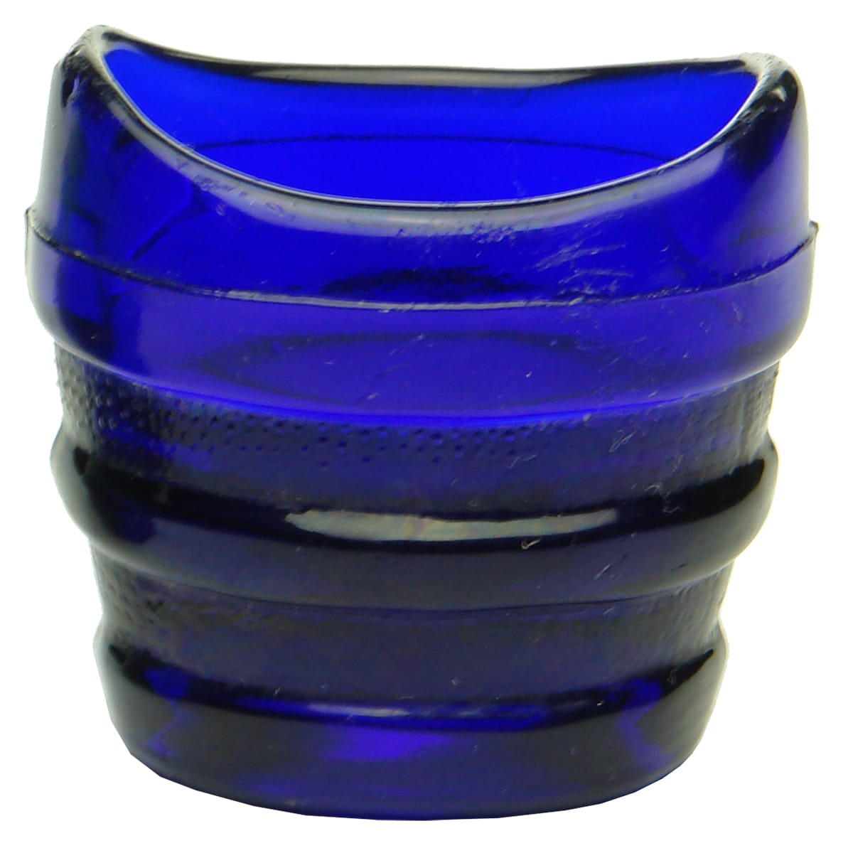 Eye Bath. Cobalt Blue. Small Barrel shaped cup. No markings.