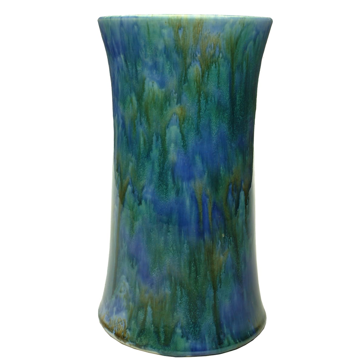 Pottery. Blue and Green Fowler, Thomastown Vase. (Victoria)