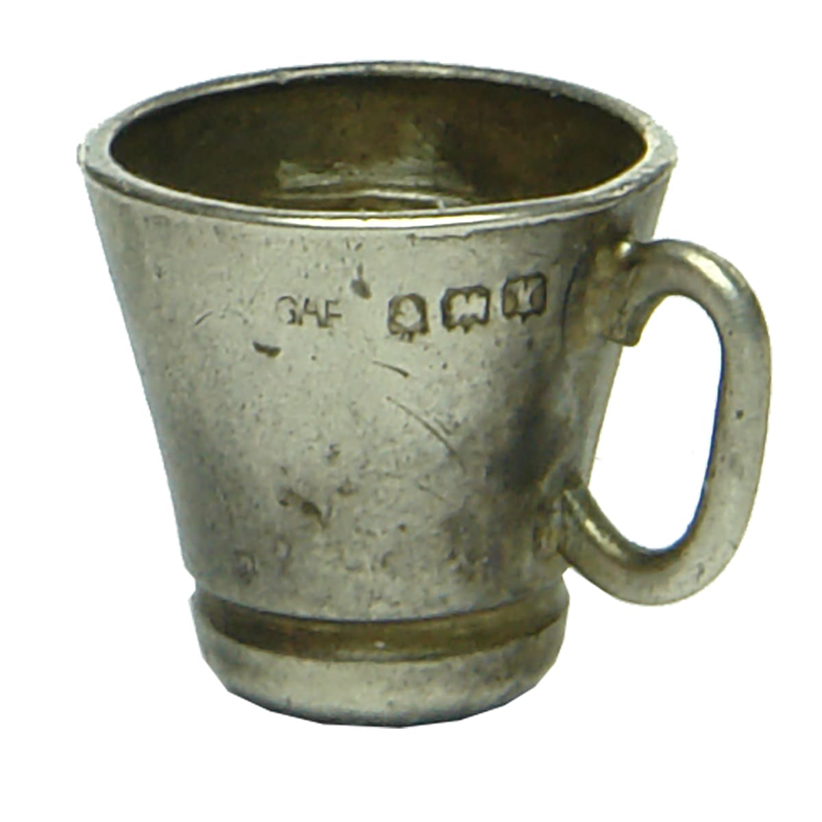 Miniature. TINY silver or silver plated mug!