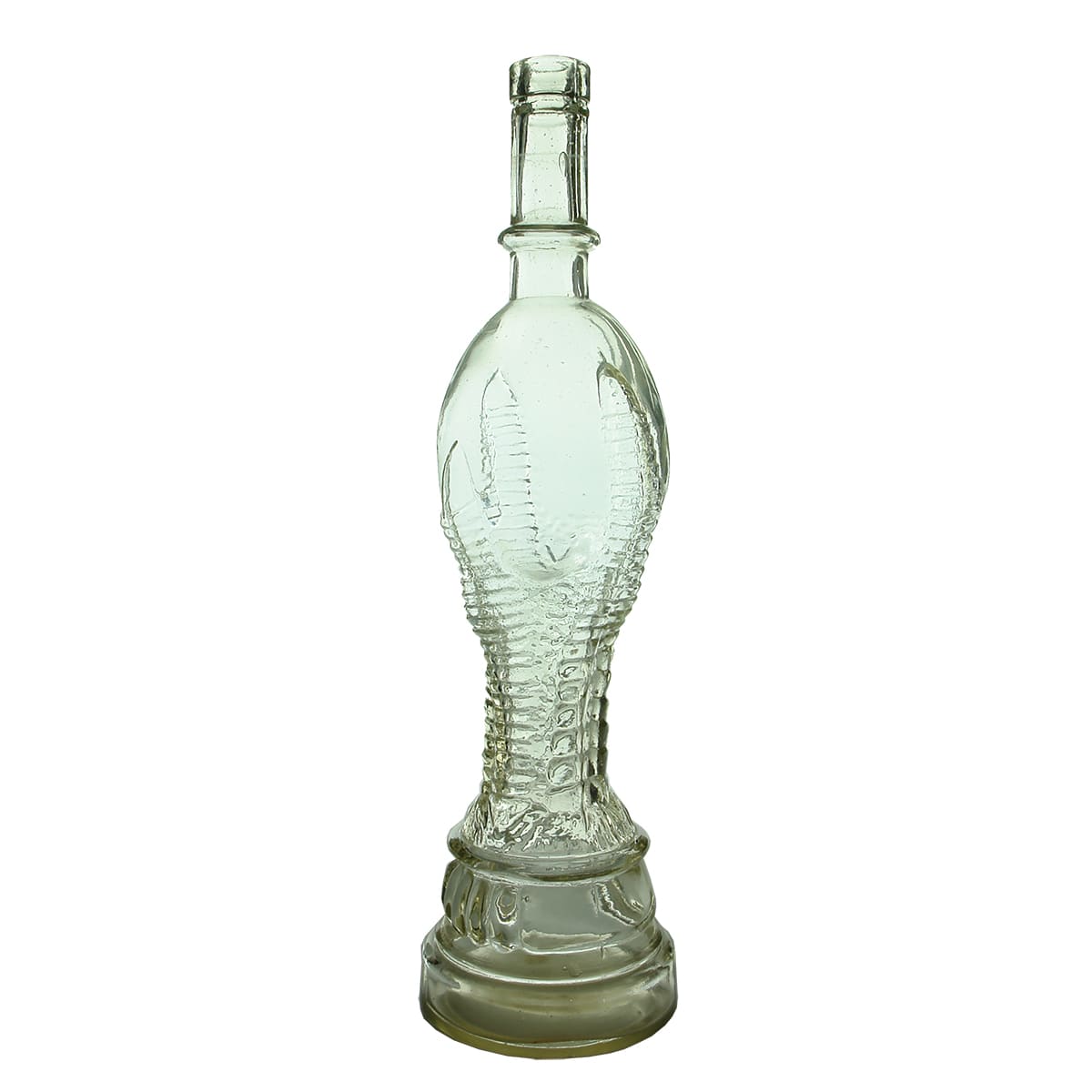 Liqueur. Claw Holding Bulbous Bottle. Clear. 26 oz. (France)