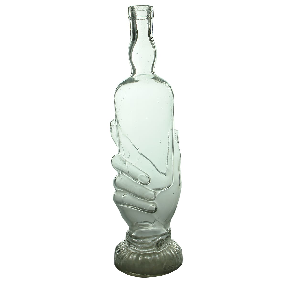 Liqueur. Hand Holding Bottle. Pontiled. Clear. 26 oz. (France)