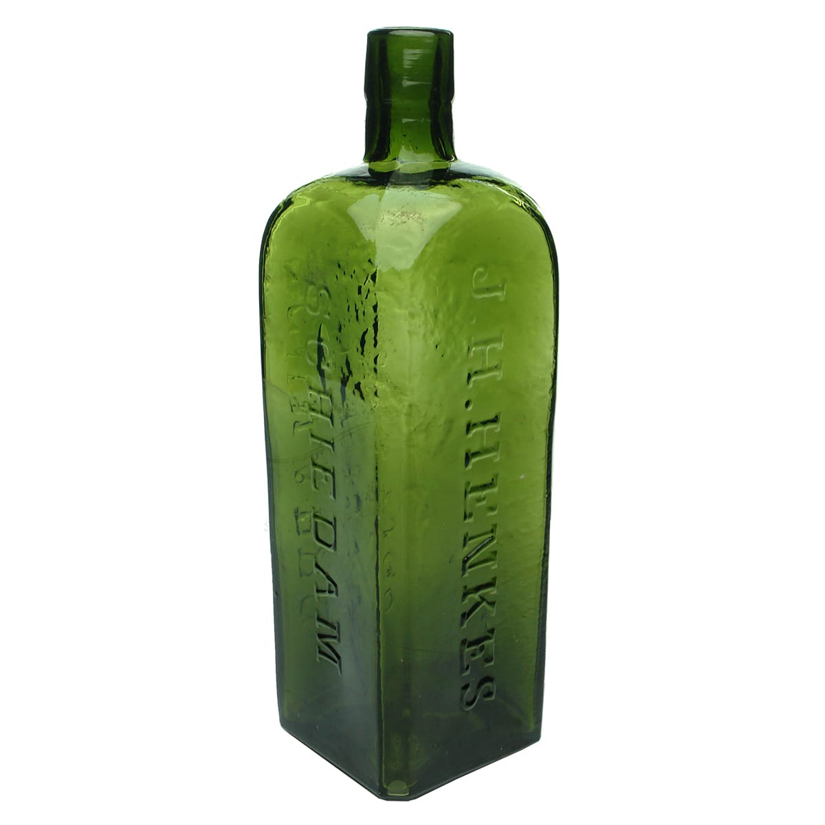 Schnapps. Henkes. M base mark. Green. 26 oz.