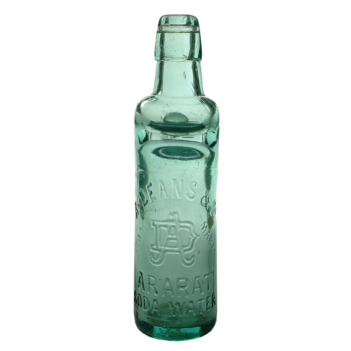 Codd. A. Deans & Co, Ararat. Soda Water. All Way Pour. Aqua. 10 oz. (Victoria)