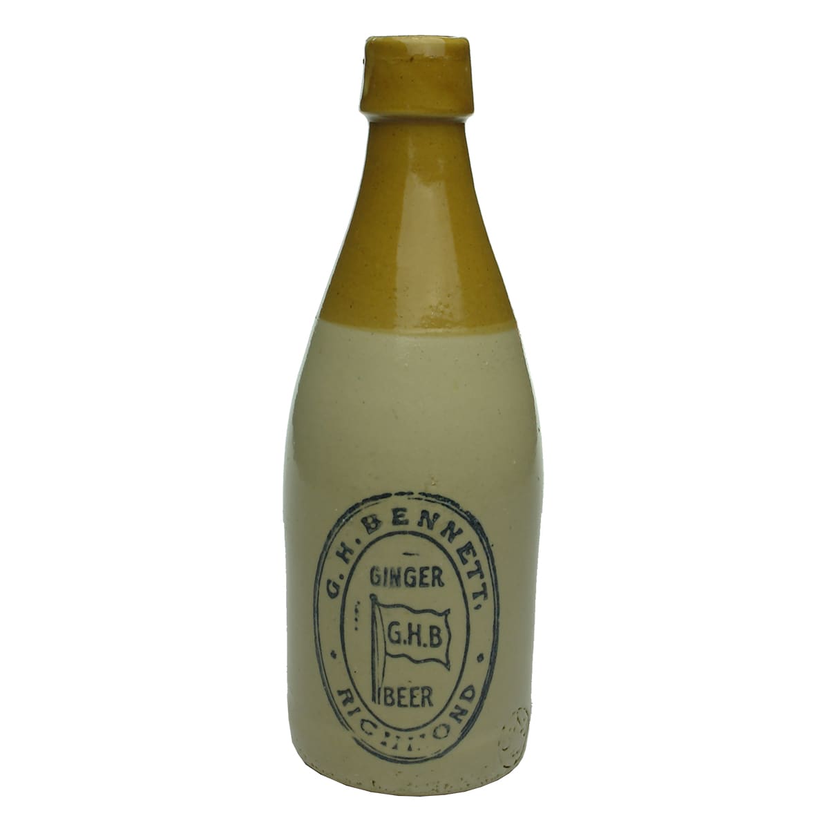 Ginger Beer. Bennett, Richmond. CAP stamp. Tan Top. 10 oz. (Victoria)