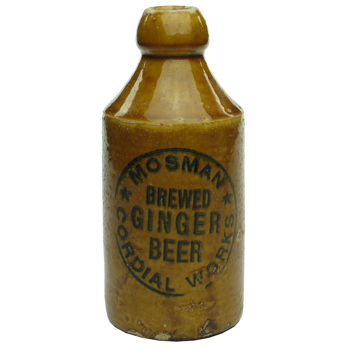 Ginger Beer. Mosman Cordial Works. Cork Stopper. Dump. All Tan. (New South Wales)