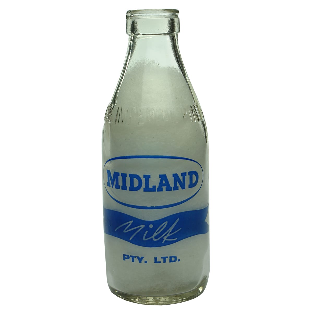 Milk. Midland Milk advertising Midland Butter. Foil Top. Ceramic Label. 1 Pint. (Victoria)