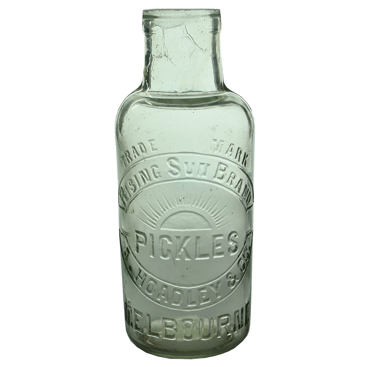Pickle. A. Hoadley & Co., Rising Sun Brand, Melbourne. Pale Aqua. Pint. (Victoria)