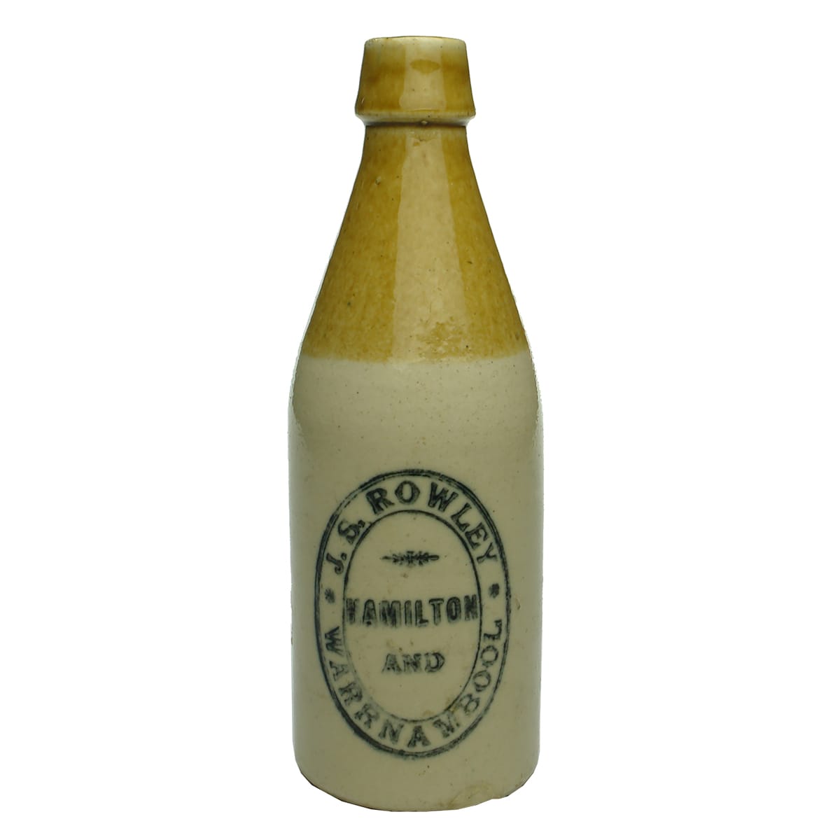 Ginger Beer.  J. S. Rowley, Hamilton and Warrnambool.  Champagne.  Tan top. (Victoria)