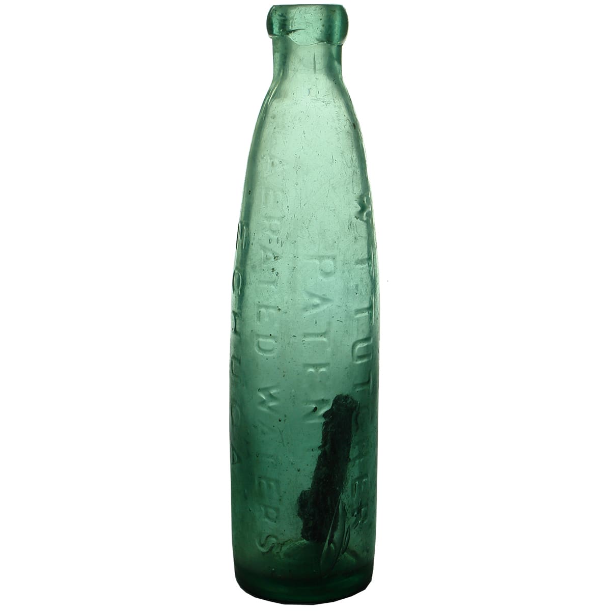 Hogbens Patent. W. T. Tutcher, Echuca. Stick Bottle. Aqua. 10 oz. (Victoria)