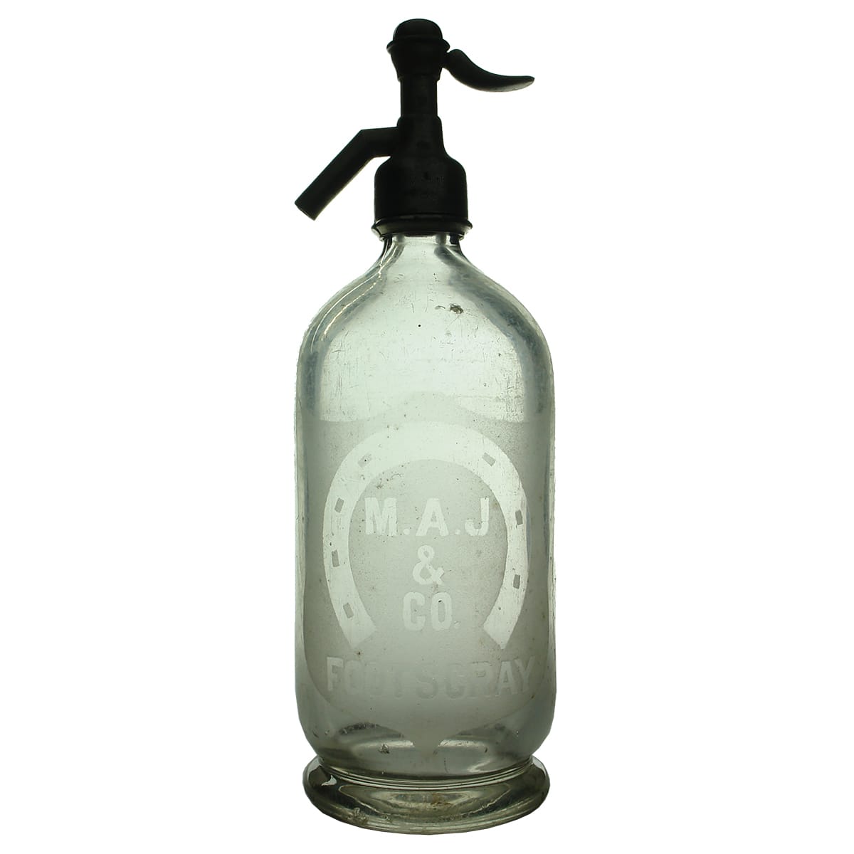 Soda Syphon. M. A. J & Co., Footscray (Jacobson).  Round. 30 oz. (Victoria)