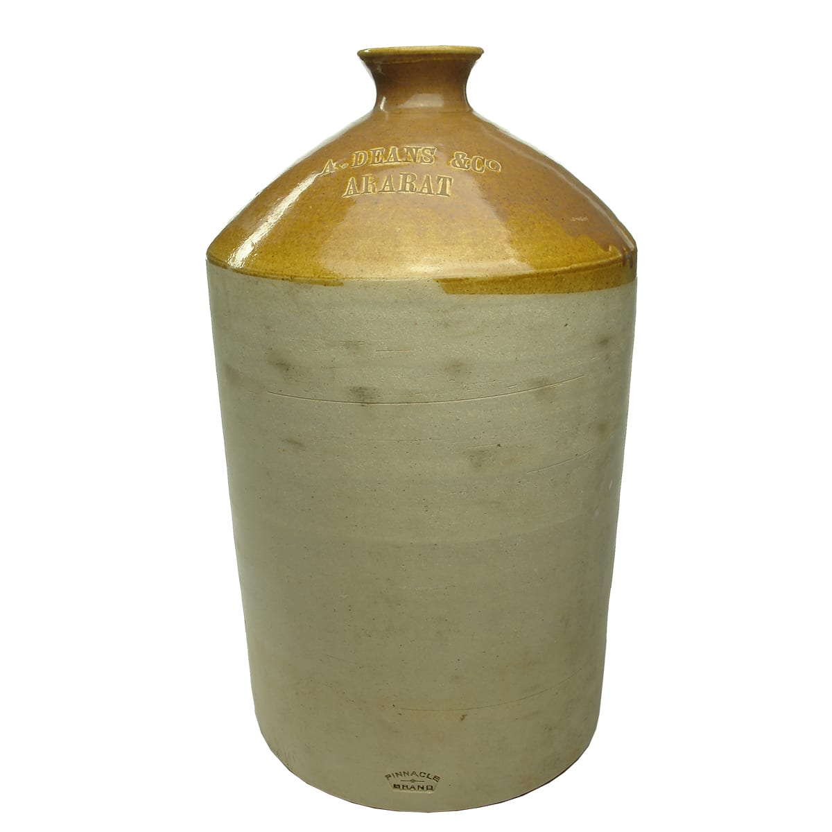 Demijohn. A. Deans & Co, Ararat. Impressed. Pinnacle Brand. Two Gallon. (Victoria)