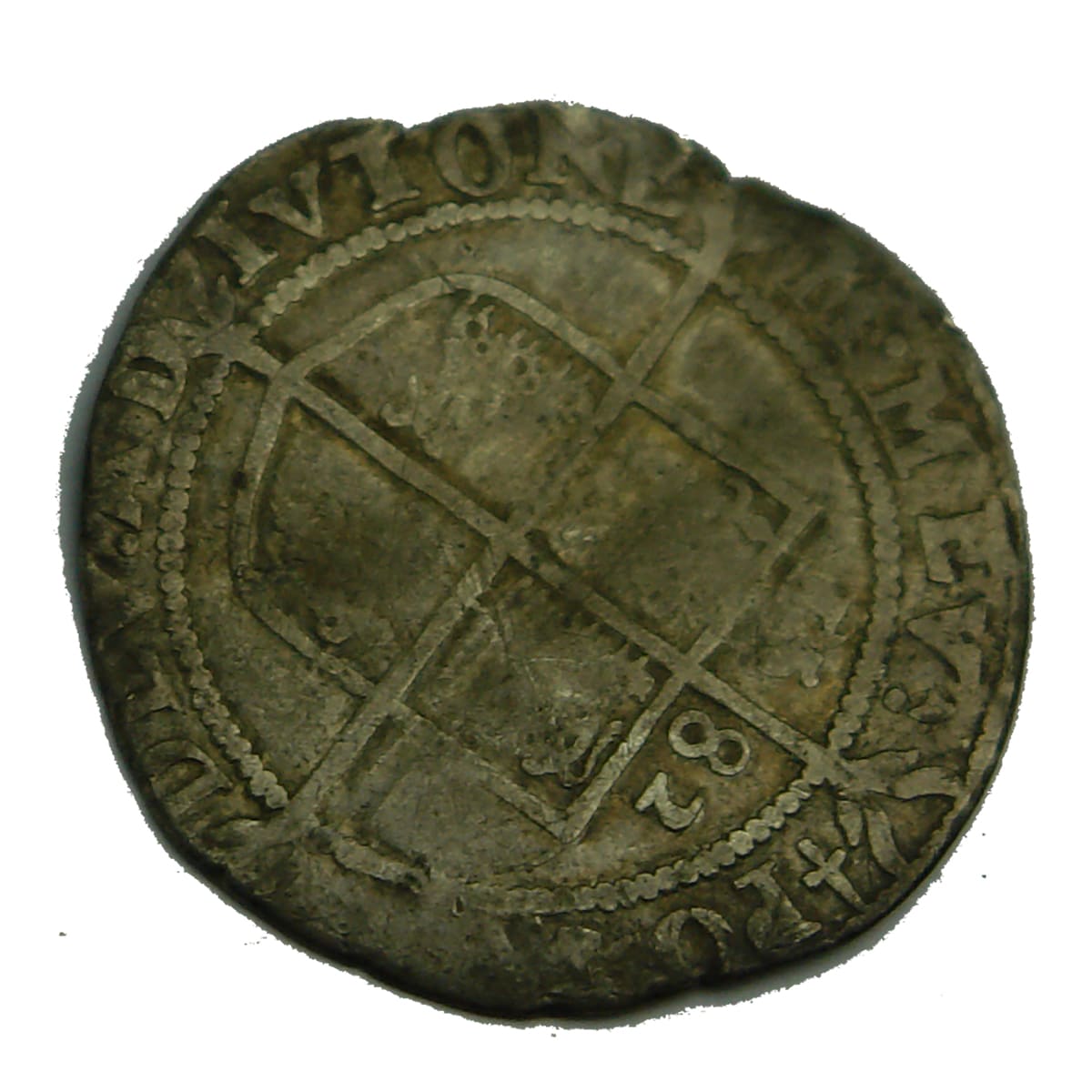 Coin. Elizabeth I Silver Hammered Groat, 1582.