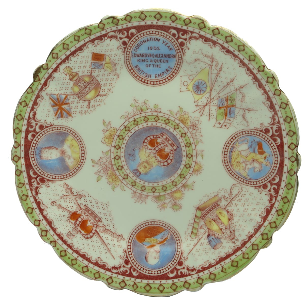 Commemorative Plate. Edward VII & Alexandra. Multi-Coloured.