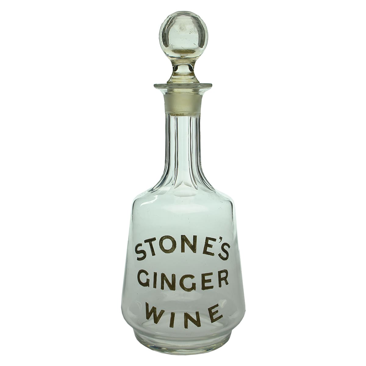 Decanter. Advertising Stone's Ginger Wine.