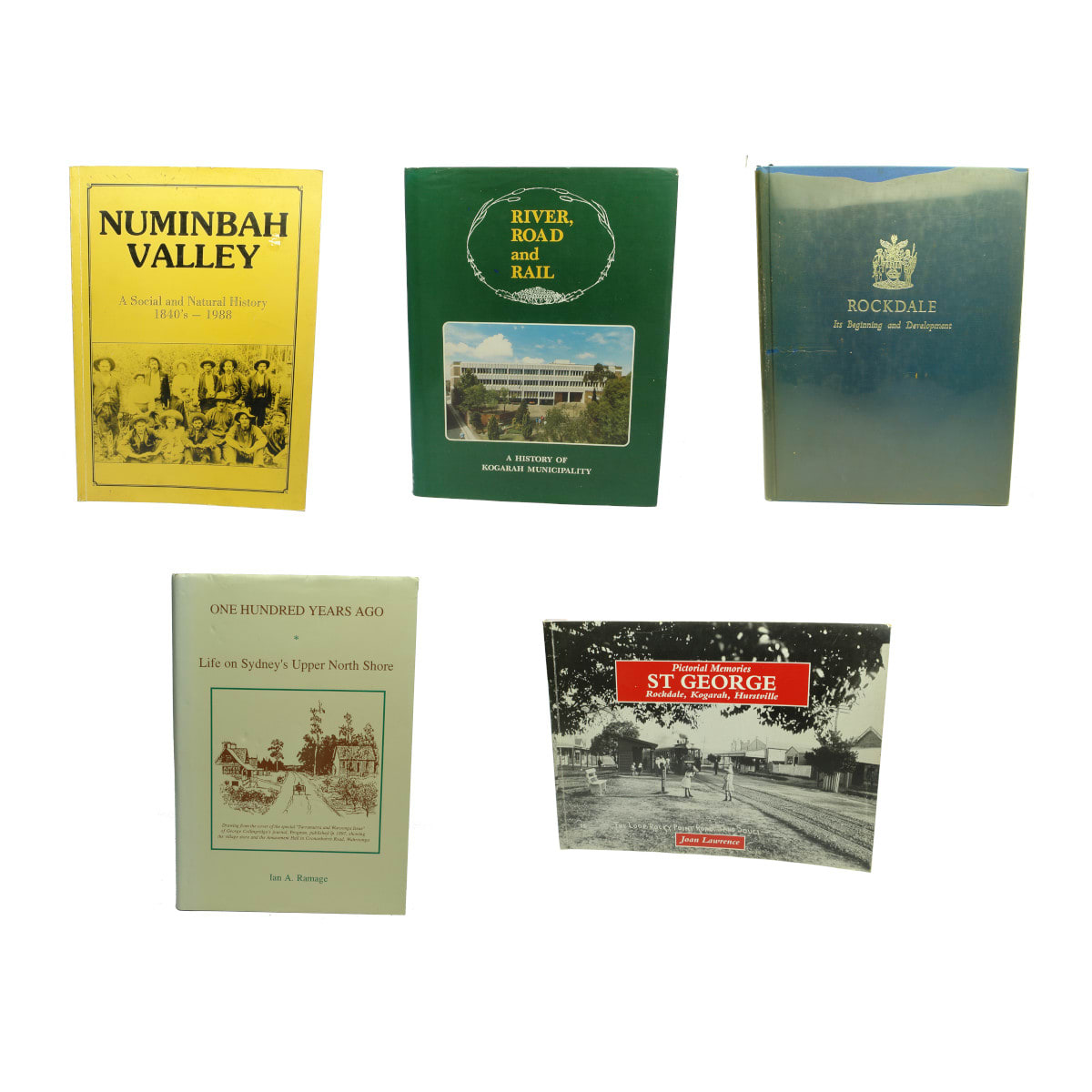 Five Local History Books: Nunimbah Valley; Kogarah; Rockdale; Sydney's Upper North Shore; St George, Hurstville etc. (Queensland & New South Wales)