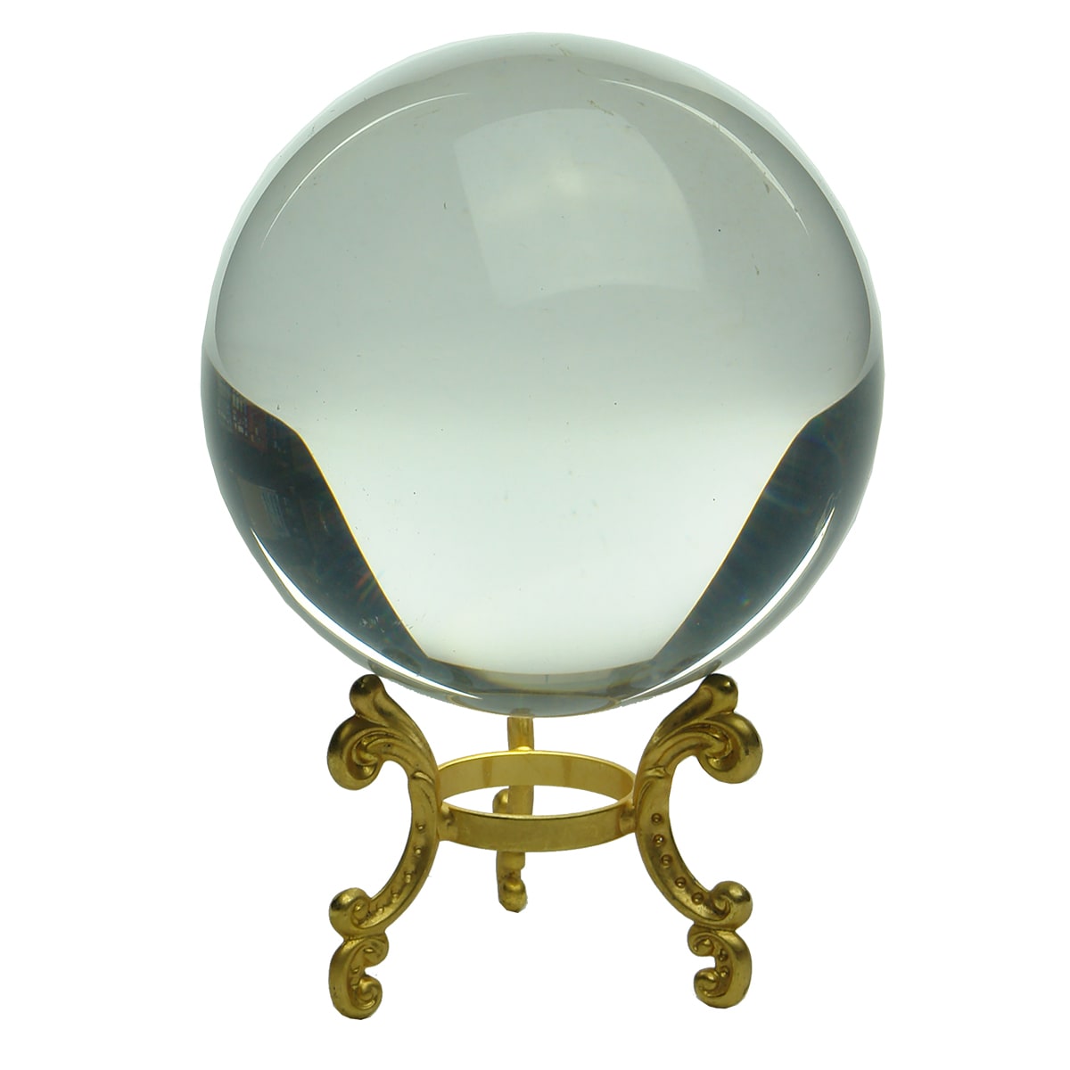 Miscellaneous. Crystal Ball on Brass Stand.