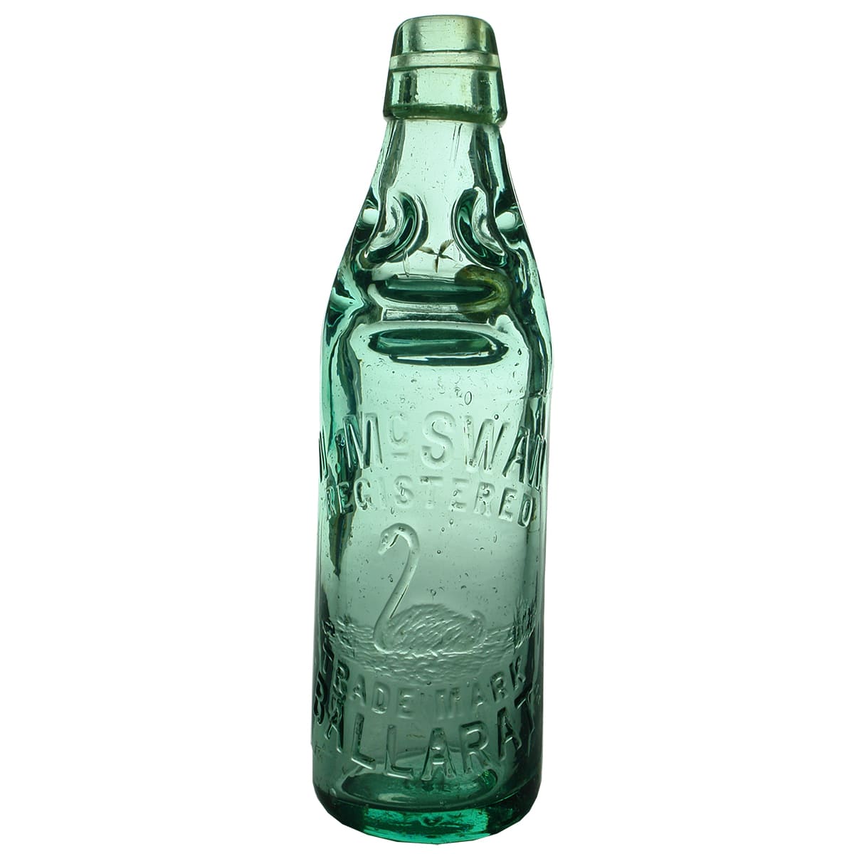 Codd. N. McSwan, Ballarat. Dobson. Aqua. 10 oz. Repaired. (Victoria)