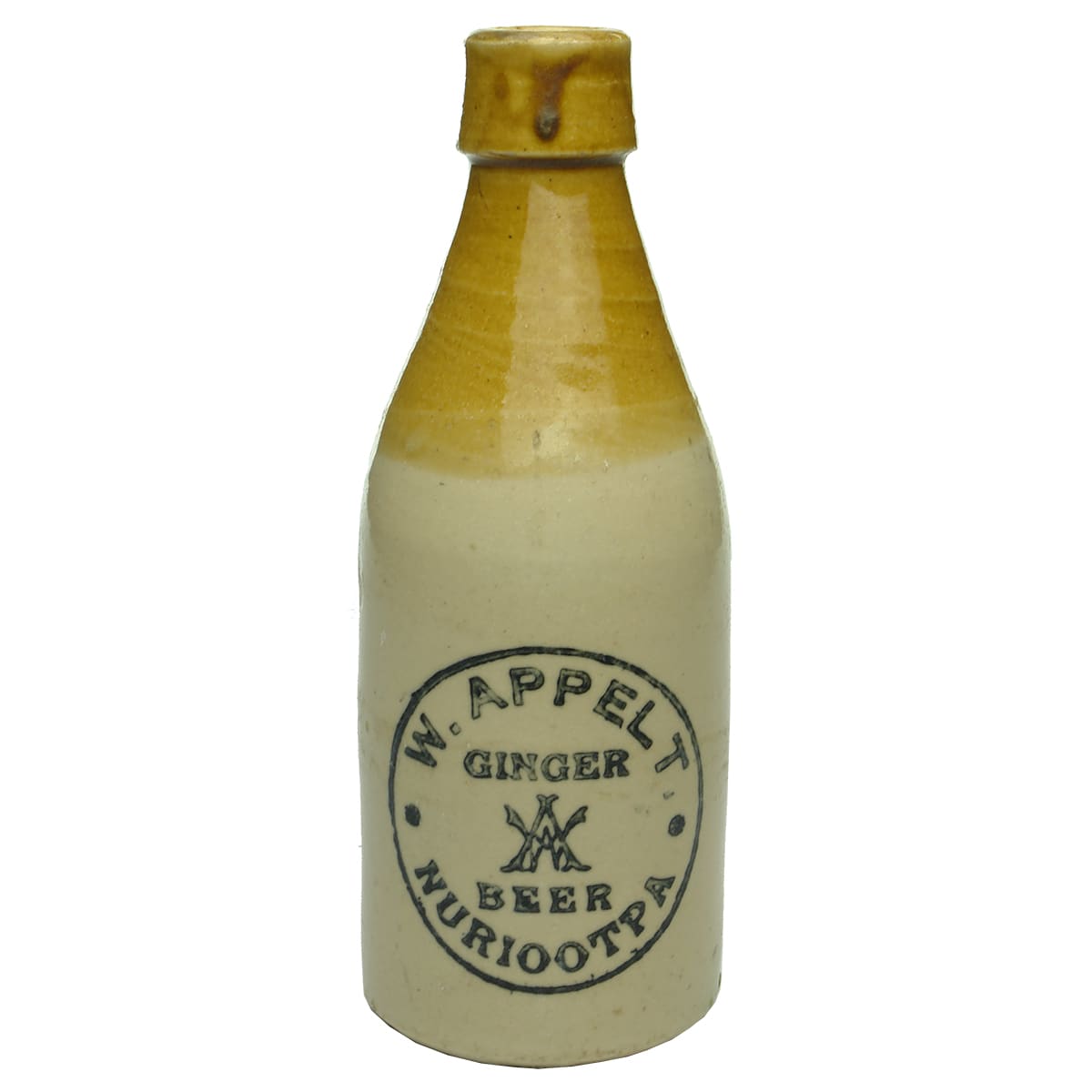 Ginger Beer. W. Appelt, Nuriootpa. Cork stopper. Champagne. Tan top. (South Australia)