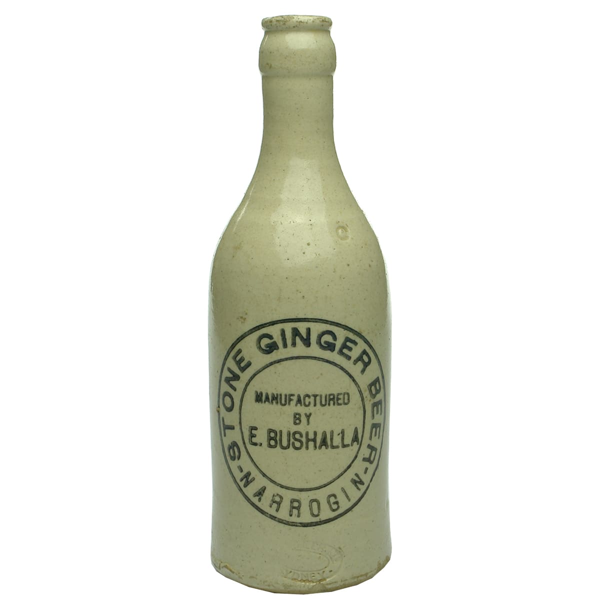 Ginger Beer. E. Bushalla, Narrogin. Crown Seal. All White. (Western Australia)