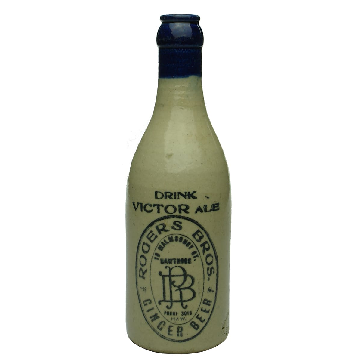 Ginger Beer. Rogers Bros., Hawthorn. Crown Seal. Blue Top. (Victoria)