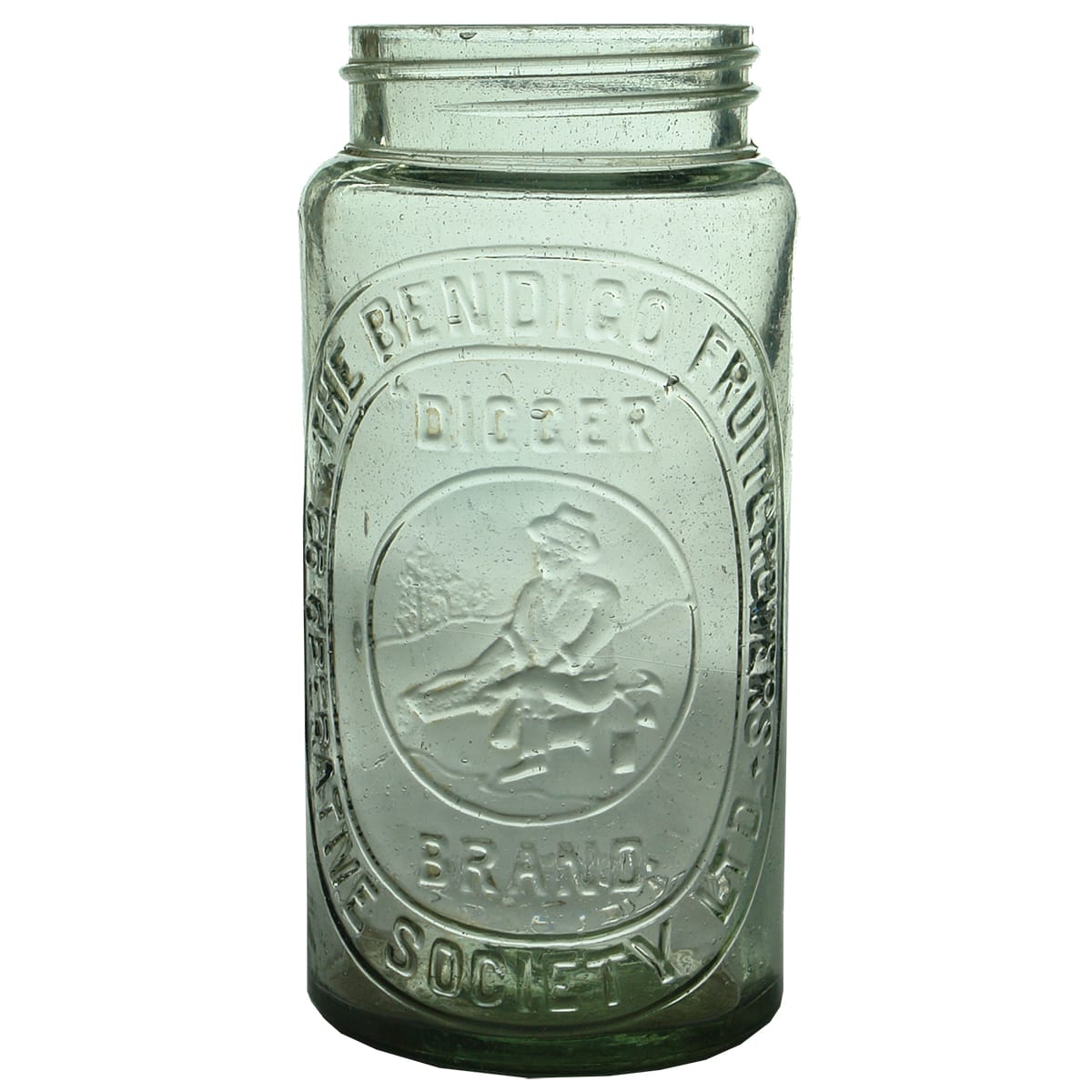 Jam Jar. The Bendigo Fruitgrowers Co-operative Society Ltd. Digger Brand. 30 oz. (Victoria)